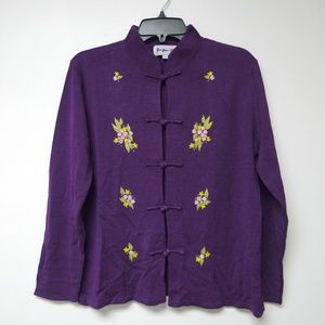 Yue Hwa floral embroidered silk cardigan